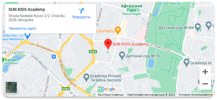 Harta Sun Kids Academy Rîșcani